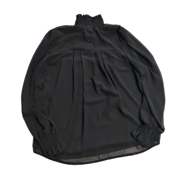 Boohoo Women's‎ High Neck Ruffled Sheer Blouse With Lining, Size 6 - Picture 3 of 5